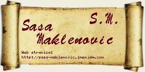 Saša Maklenović vizit kartica